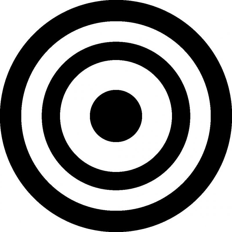 bullseye target sign icon flat concentric circles sketch