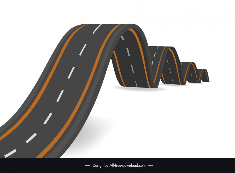 bumpy road design elements wavy 3d 