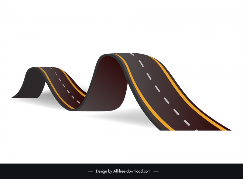 bumpy road  design elements wavy curled 3d