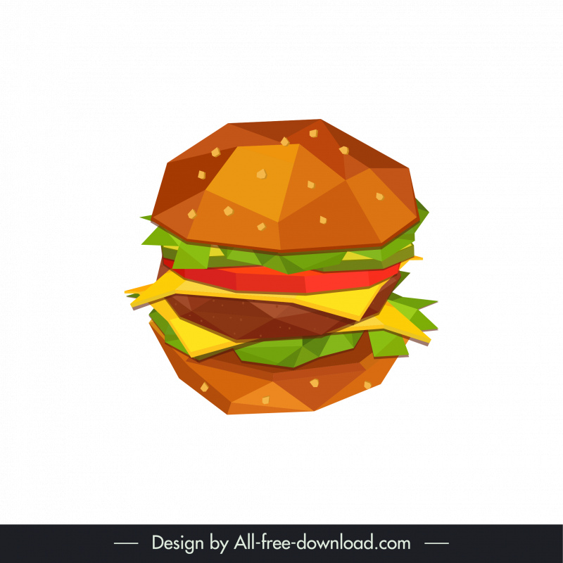 burger design element modern 3d geometry 