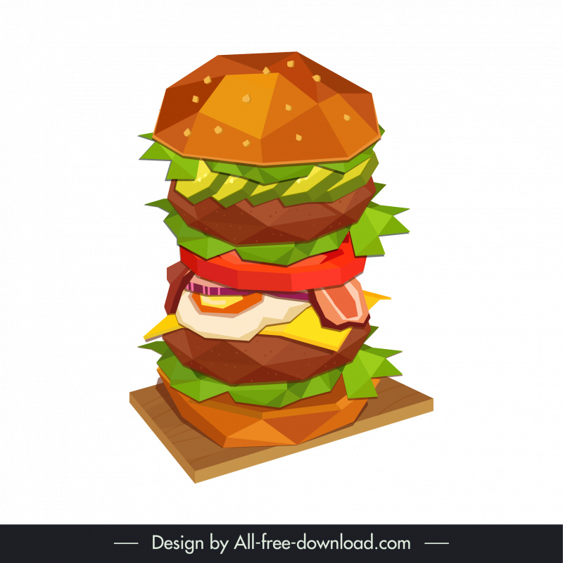 burger design elements 3d geometric layers
