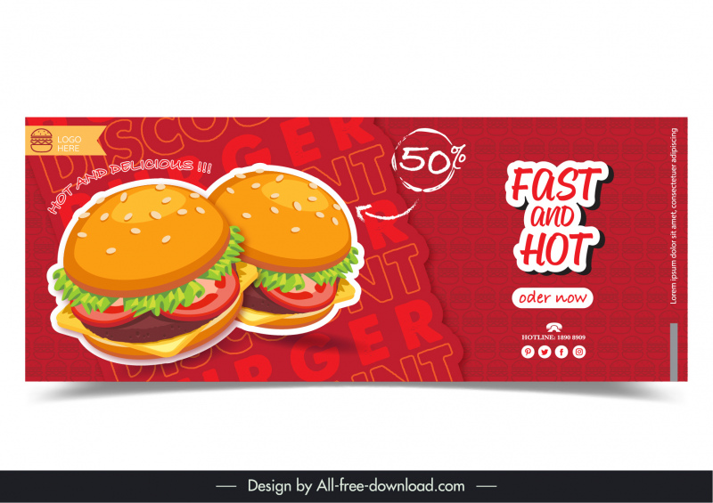 burgers discount poster template elegant food texts decor