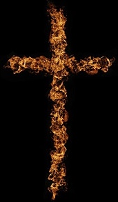 burning crosses stock photo 
