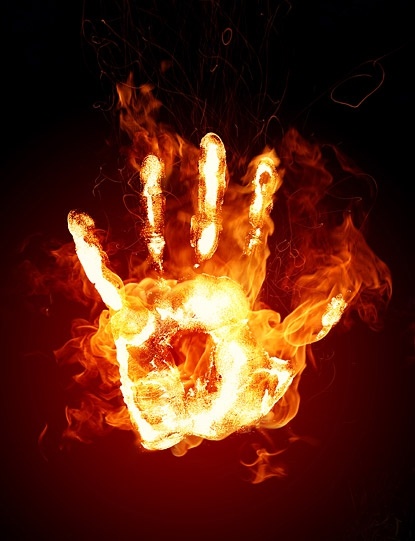 burning palm picture