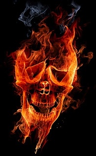burning skull picture 