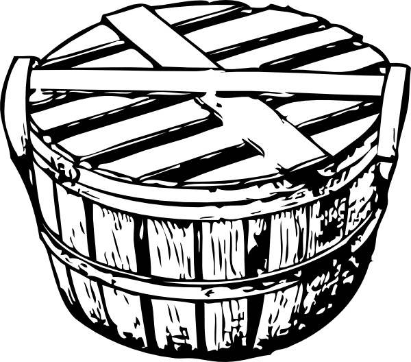 Bushel Basket With Cover clip art