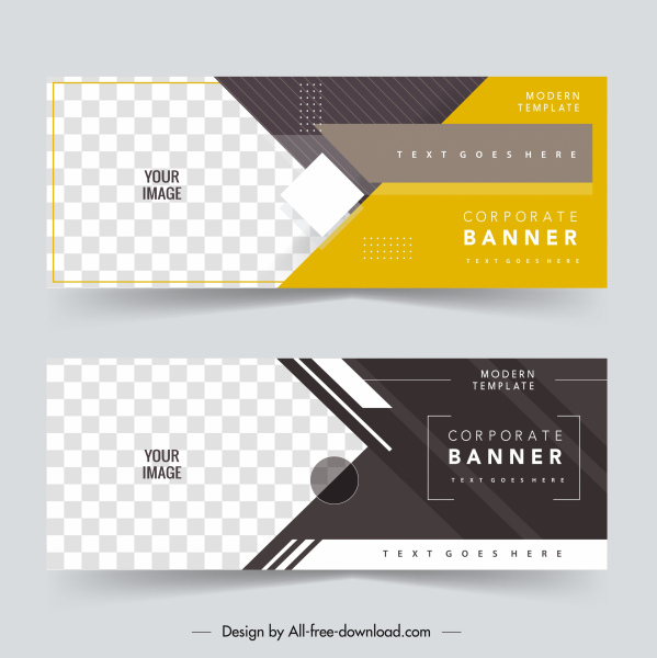 business banner templates modern elegant checkered horizontal design