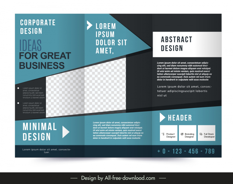 business brochure template modern checkered geometry dark design 
