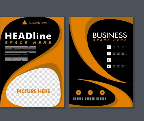business brochure template modern curves decoration 
