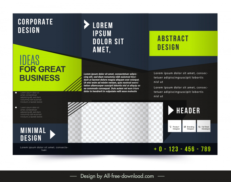 business brochure template modern dark elegant geometry