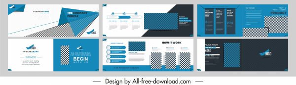 business brochure templates elegant modern checkered decor