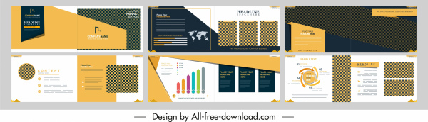 business brochure templates horizontal design elegant colorful modern
