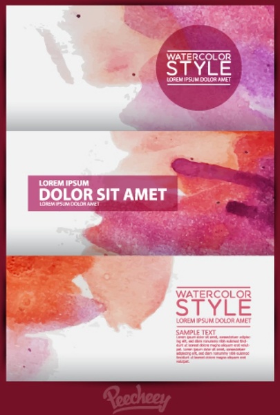 business brochure with watercolor design