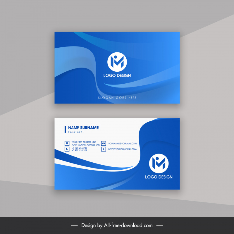 name card visiting card business card dynamic waving curves template   