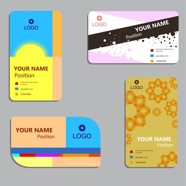 business card layout sets design with various styles
