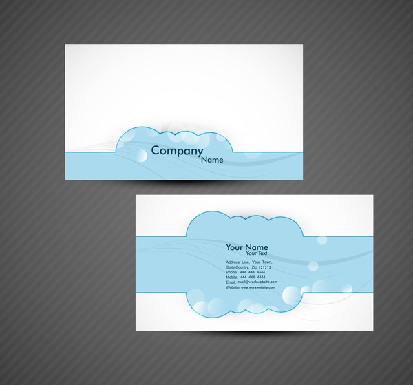business card set blue colorful vector illustration