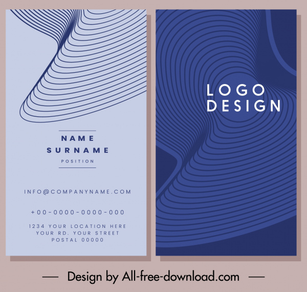 business card template abstract spiral 3d shapes vertical design 