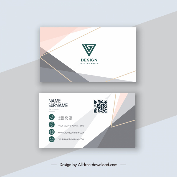 business card template bright elegant geometrical decor