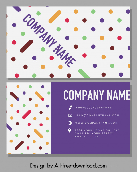 business card template colorful flat geometric shapes decor