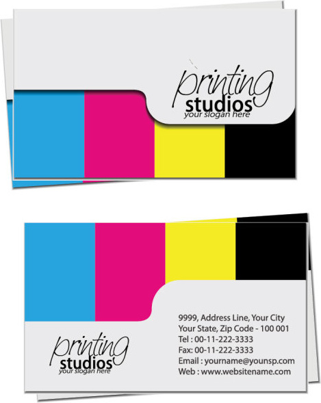 business card template complete set vector