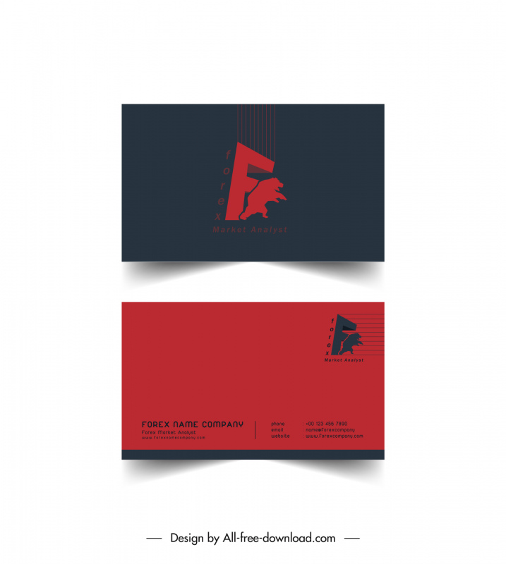 business card template dynamic 3d text bear logo sketch