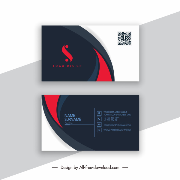 business card template elegant contrast modern design