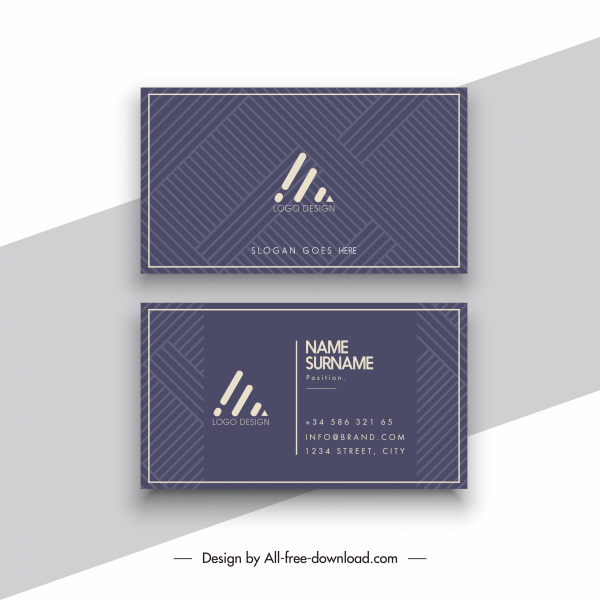 business card template elegant dark geometric layout