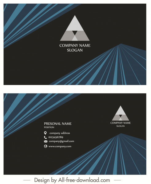 business card template elegant dark modern 3d decor