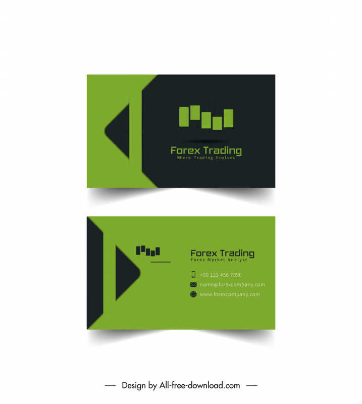 business card template elegant flat arrow shapes charts sketch
