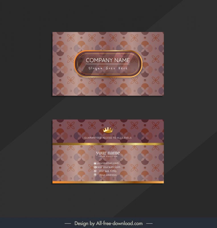 business card template elegant glass texture floral decor 