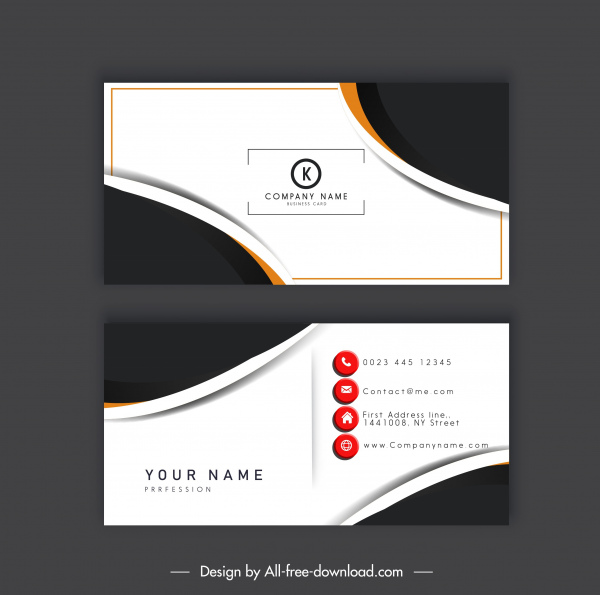 business card template elegant modern abstract contrast decor