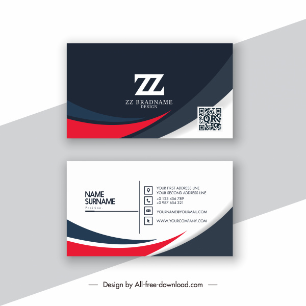 business card template modern abstract contrast decor