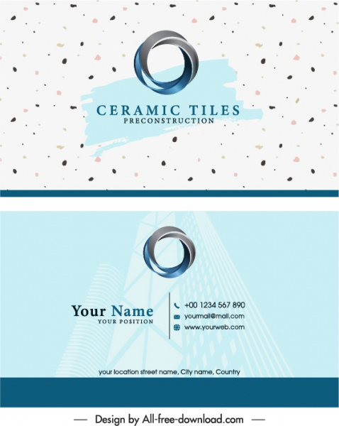 business card template modern bright 3d circle logotype