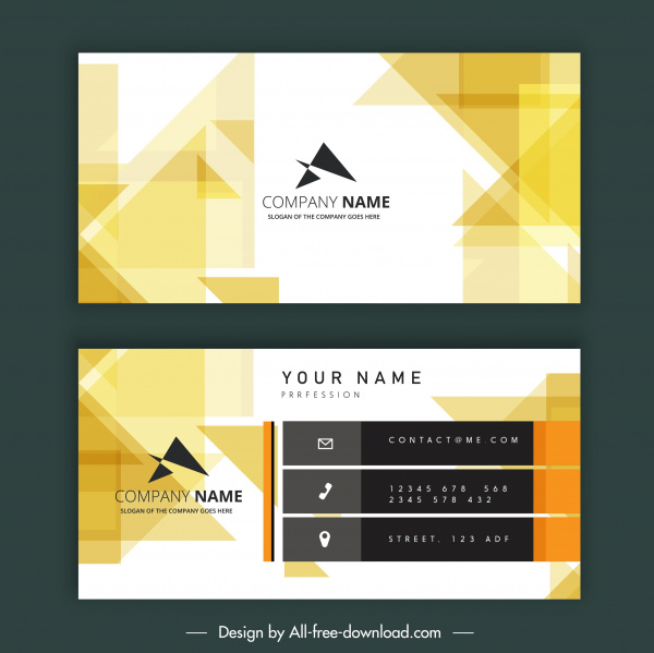 business card template modern bright abstract decor