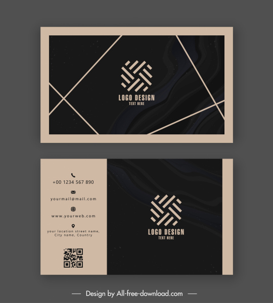 business card template modern elegant dark design