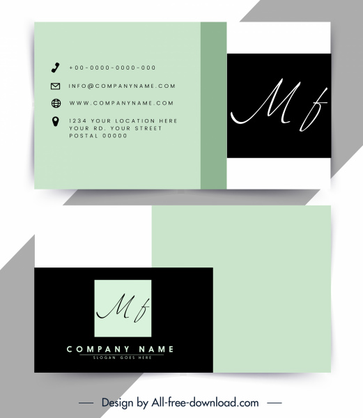 business card template modern plain texts decor