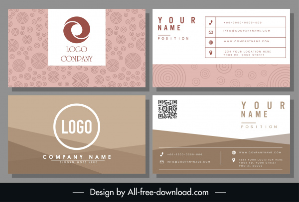 business card templates abstract pink brown decor