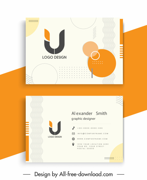business card templates bright plain geometric decor
