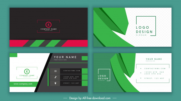 business card templates dark bright technology design