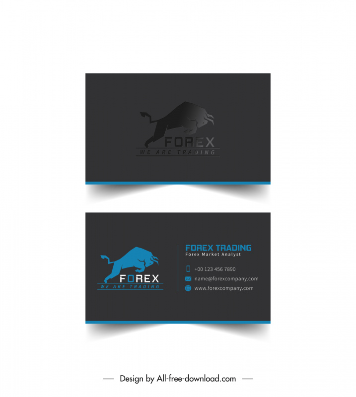 business card templates dark silhouette buffalo logotype decor