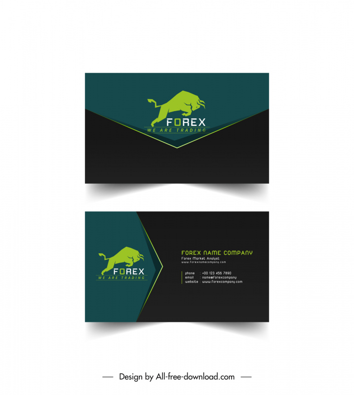 business card templates elegant bull logo arrow decor