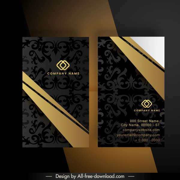 business card templates elegant dark modern decor