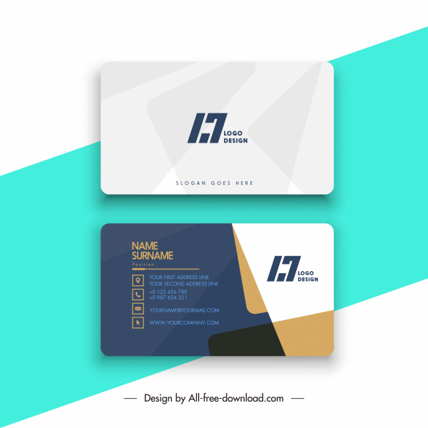business card templates elegant flat modern abstract decor