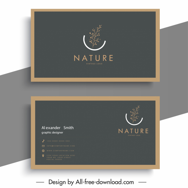 business card templates elegant nature element decor