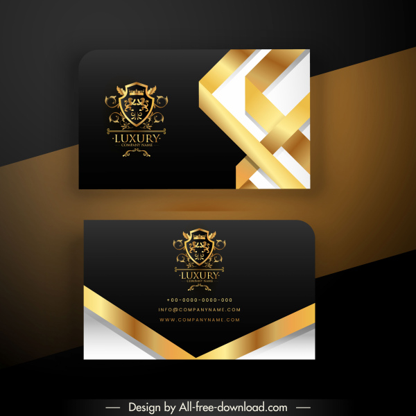 business card templates luxury royal golden black decor