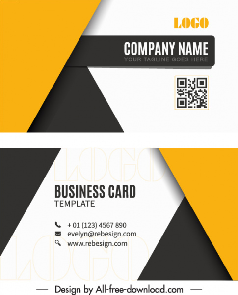 business card templates modern contrast geometric decor