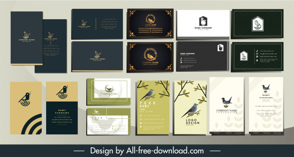 business card templates natural birds theme