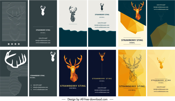 business card templates natural reindeer theme modern design