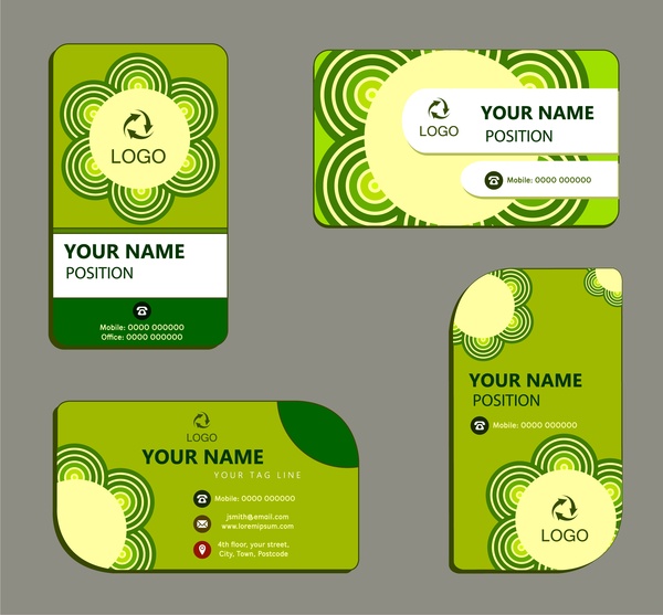 business card templates with green ecology design
