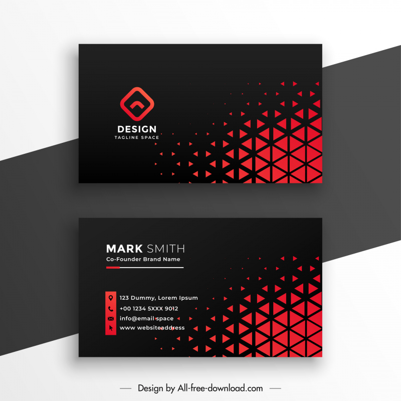 business cards template elegant dark geometry decor